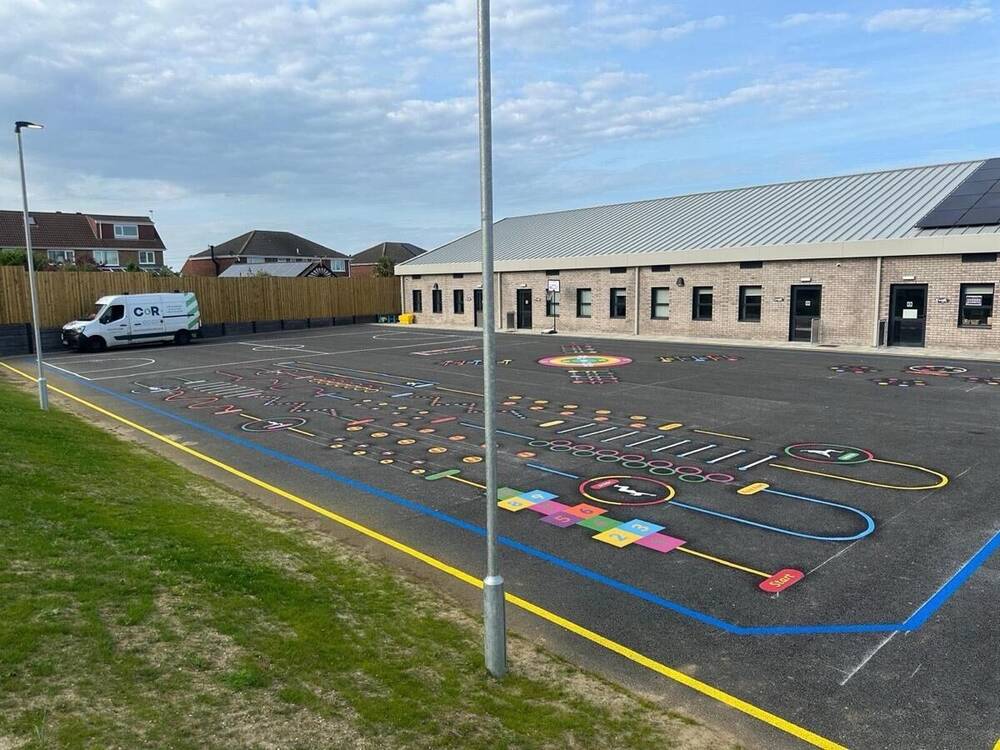 School playground line markings by C&R
