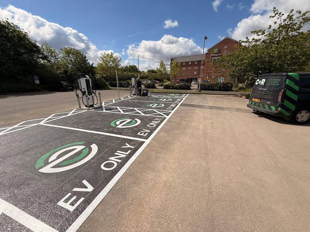 EV charging bay line marking by C&R