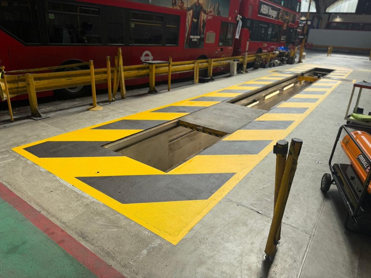 Hazard chevron floor markings by C&R