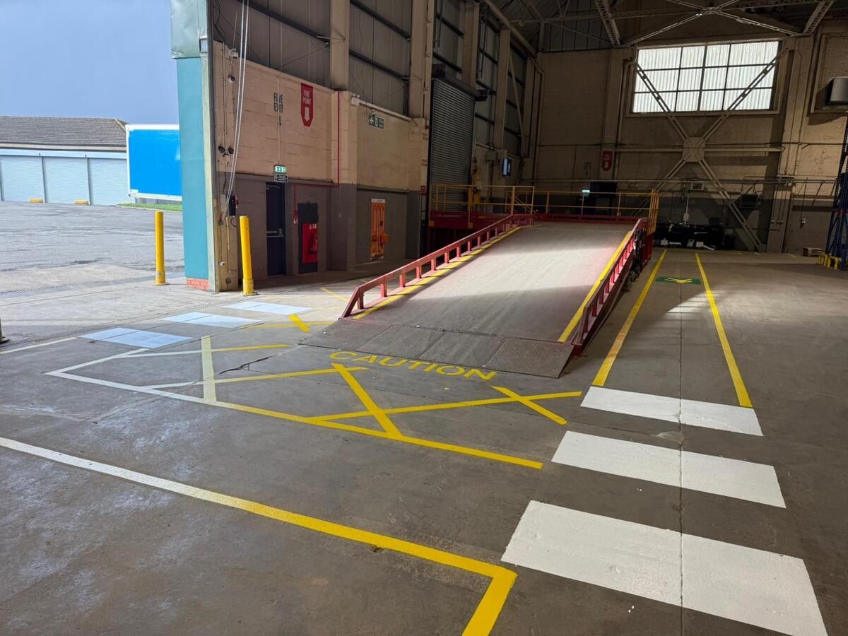 Pedestrian walkway and hazard markings by C&R
