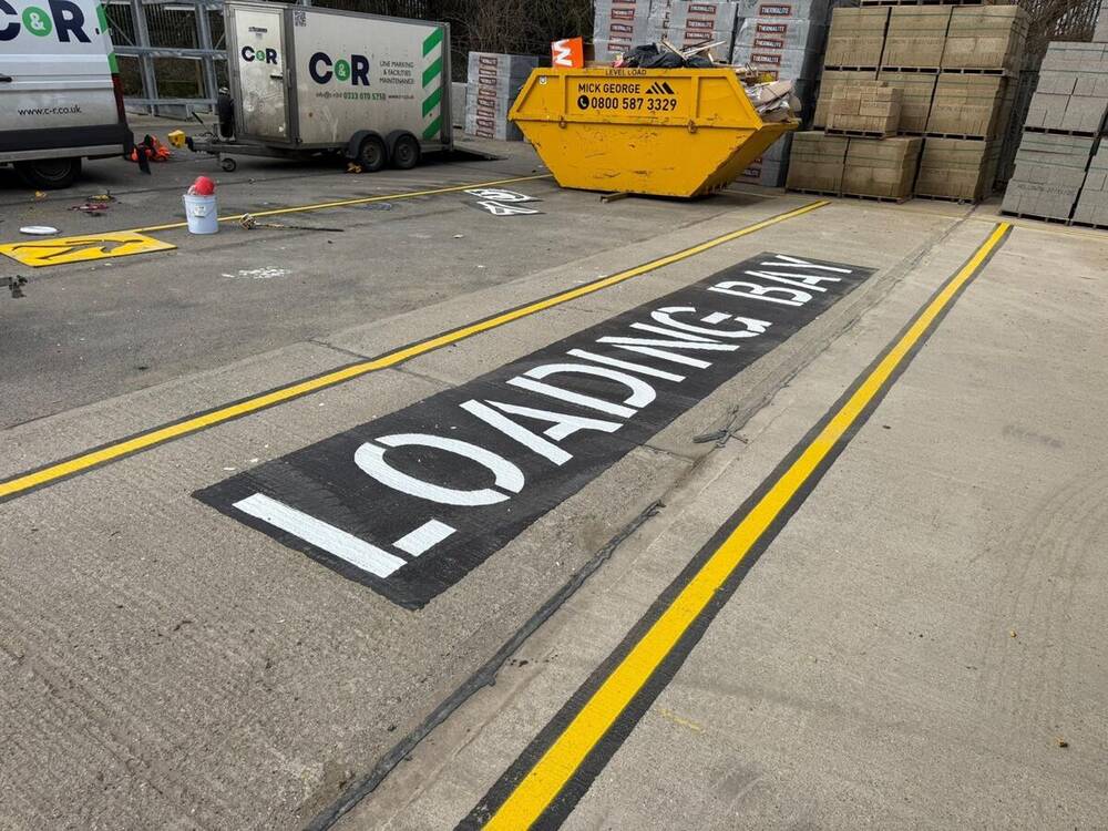 Thermoplastic loading-bay line marking by C&R