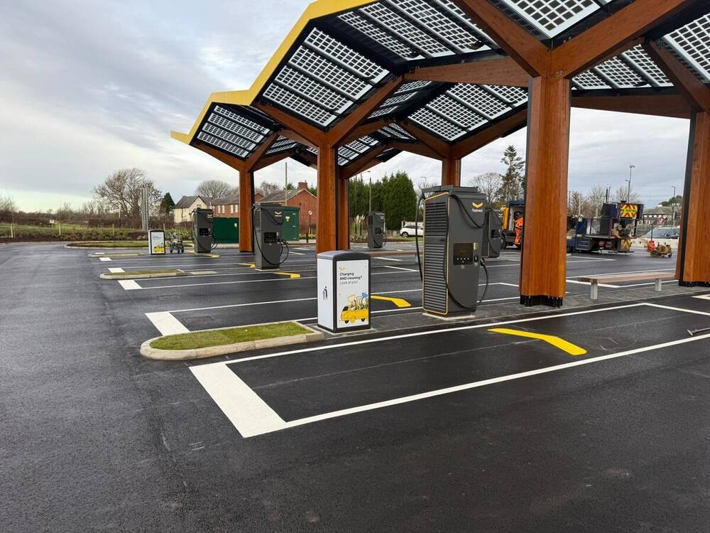 EV charging bays marked by C&R