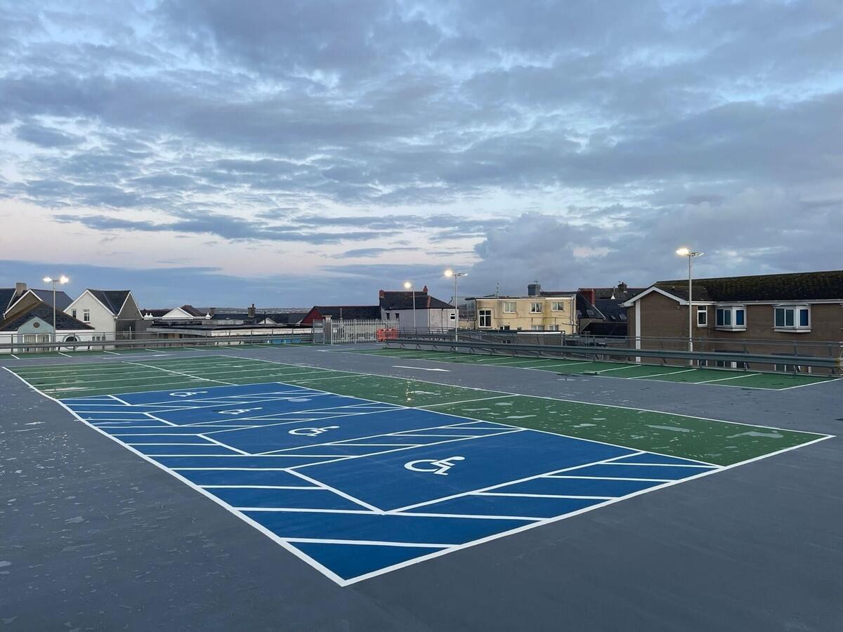 Freshly coated parking bays by C&R