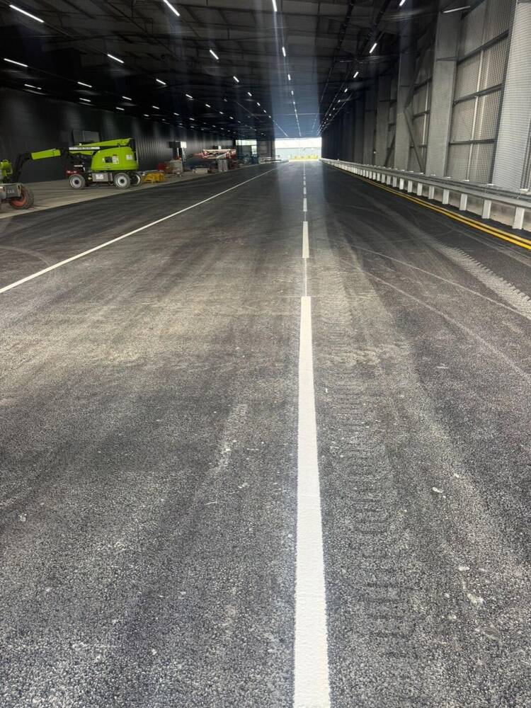 Tarmac road surface line marking by C&R