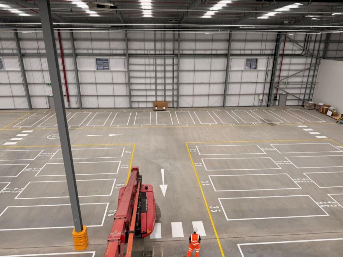 Warehouse floor bay markings by C&R
